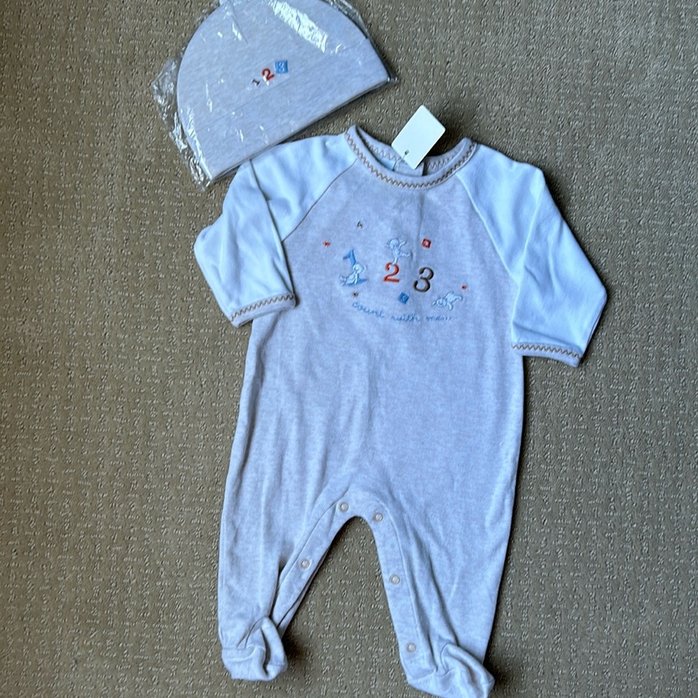 NWT Crème de la Crème Pima Cotton Bear Layette Set 3-6 Months